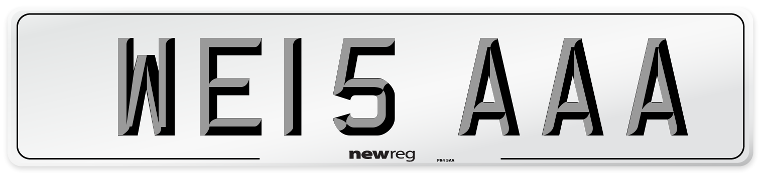 WE15 AAA Number Plate from New Reg